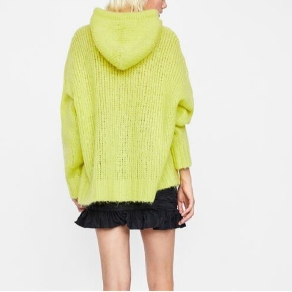 Zara Neon Green/Yellow Oversized Chunky Knit Pullover Sweater Size S - Picture 3 of 13